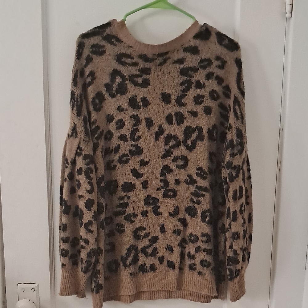 Mustard Seed Leopard Print Sweater
